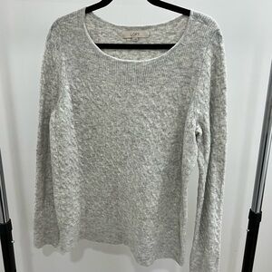 LOFT Light Gray Textured Sweater